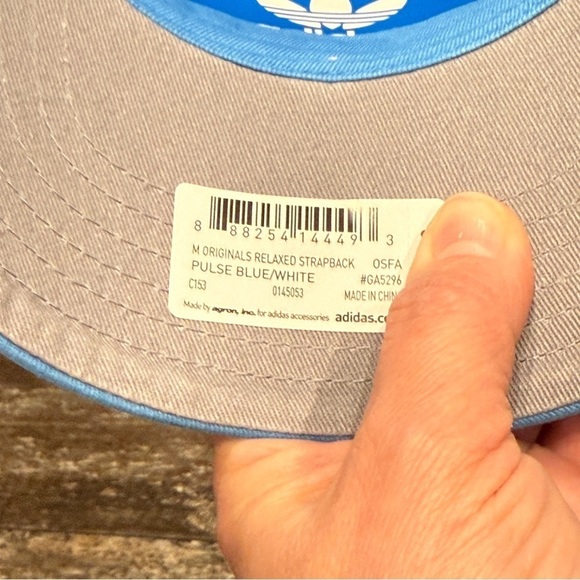Adidas Originals Hat Relaxed Strapback Pulse Blue White Mens Cap Logo Golf NWT - Picture 9 of 11